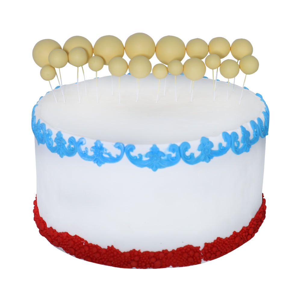 Artificial Creamy Yellow Foam Ball Topper 20Pcs Set