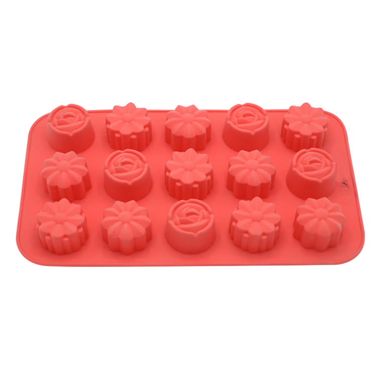 Rose & Sunflower Silicone Chocolate Mold Large Size 15 Cavity