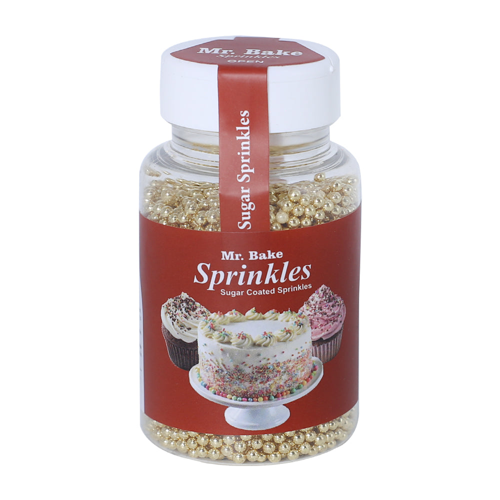 MR Bake Shiny Golden Edible Pearl - Small - 90g Jar