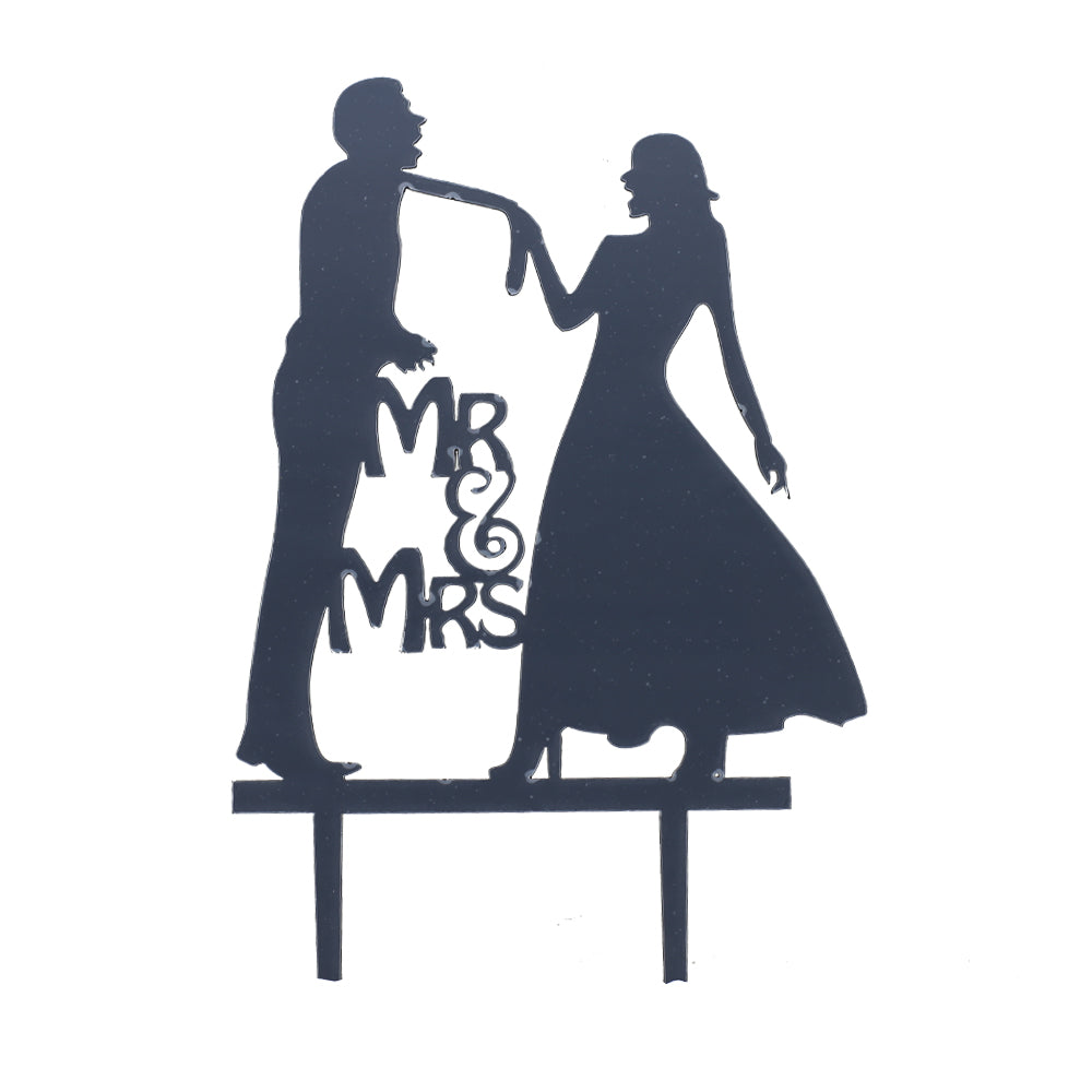 Mr & Mrs Dancing Couple Cake Topper Black