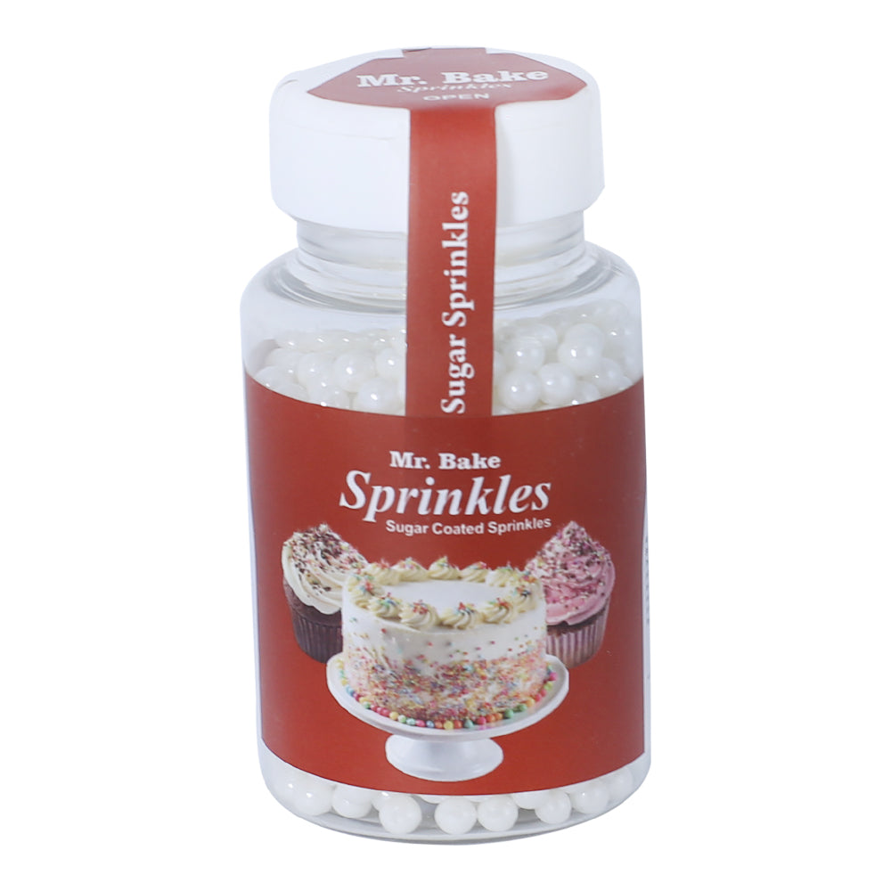 MR Bake White Edible Pearl (Small Size)– 90g Jar