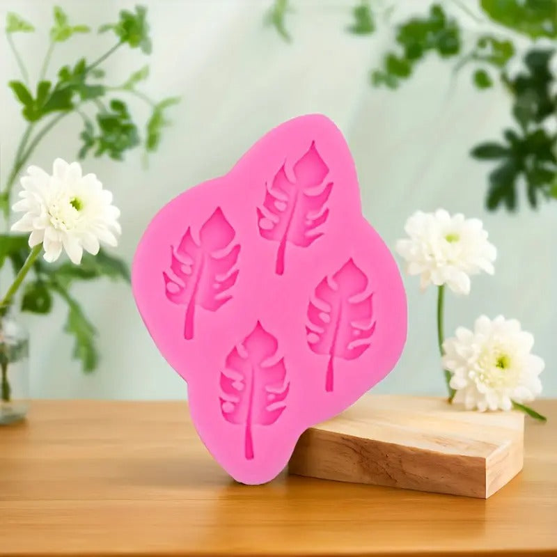 Tropical Leaf Silicone Fondant Mold 4 Cavity