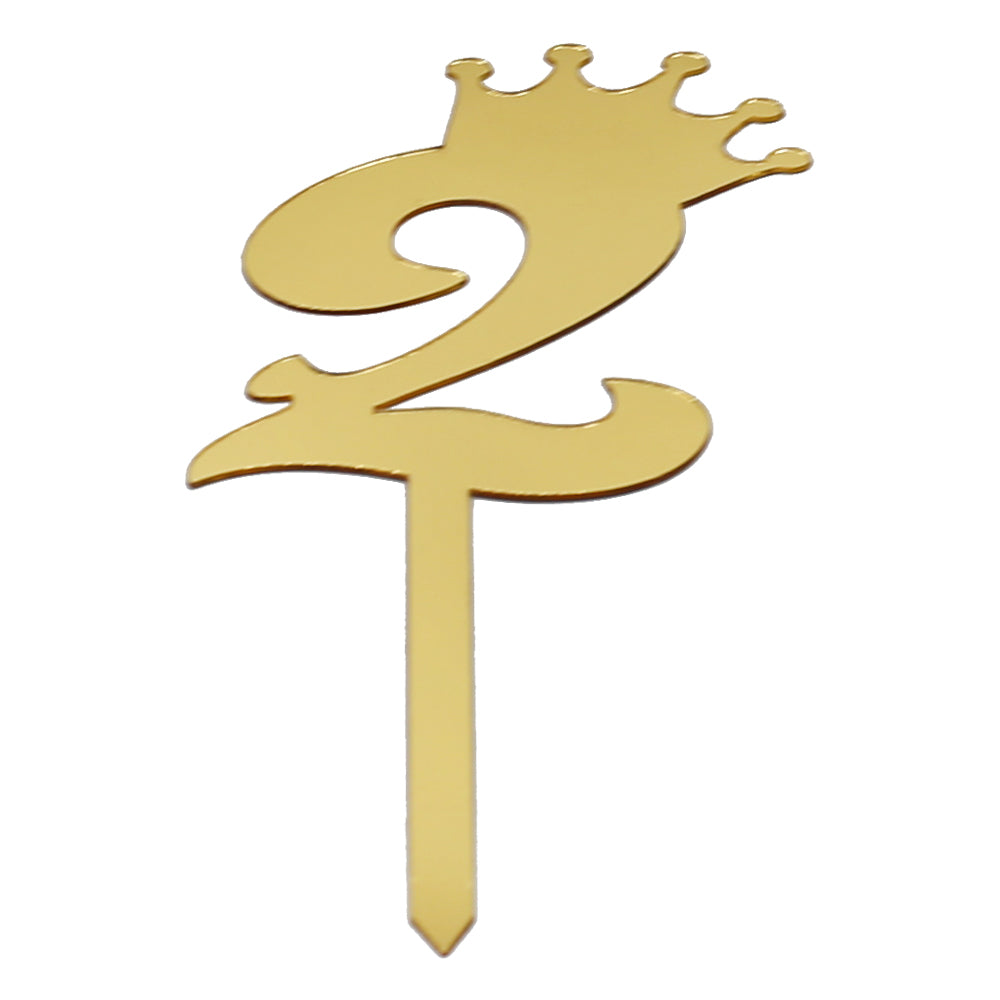 Number Cake Topper Golden  (Two)