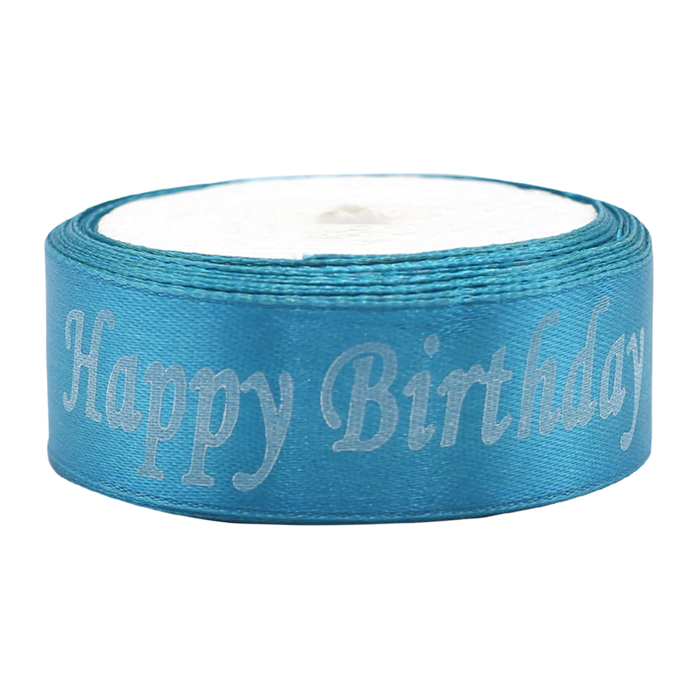 Happy Birthday Printed Ribbon Light Blue