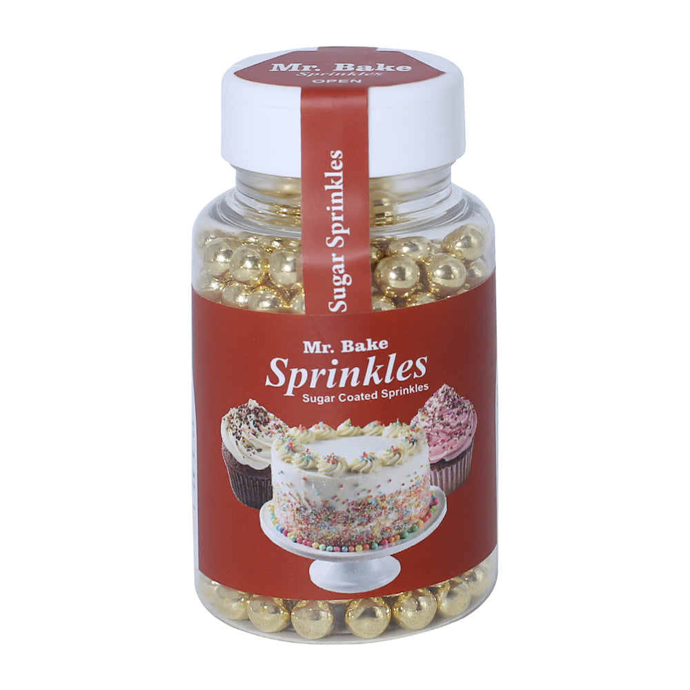 MR Bake Shiny Golden Edible Pearl - Medium - 90g Jar