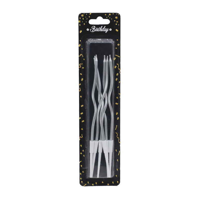 Silver Spiral Birthday Candle 6Pcs Set