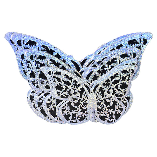 3D Black Color Butterflies For Decoration 12Pcs Pack
