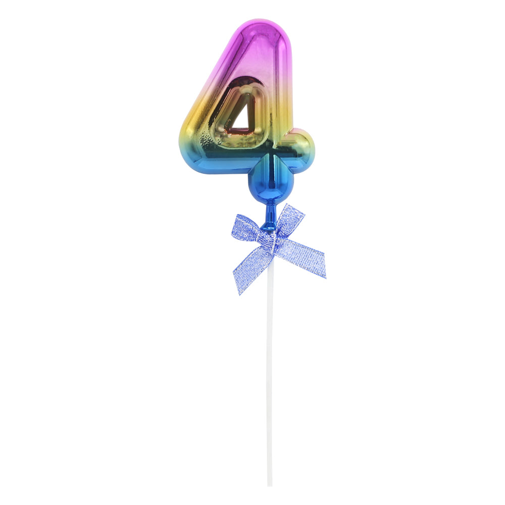 4 Number Multicolor Cake Topper