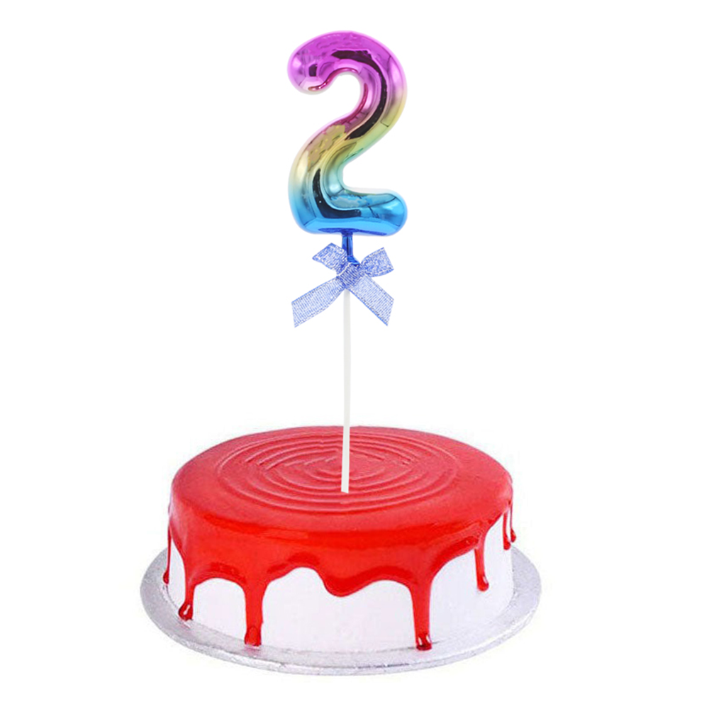 2 Number Multicolor Cake Topper