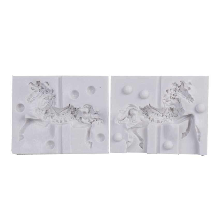 2 Sided Big Size Carousel Horse Silicone Fondant Mold