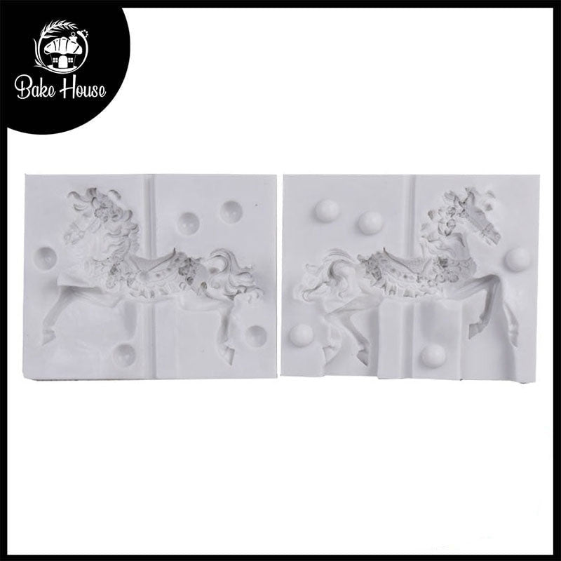 2 Sided Big Size Carousel Horse Silicone Fondant Mold