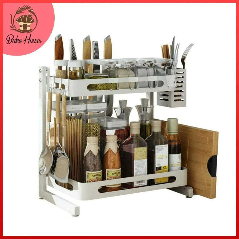 2 Tiers Kitchen Rack Organizer Plastic