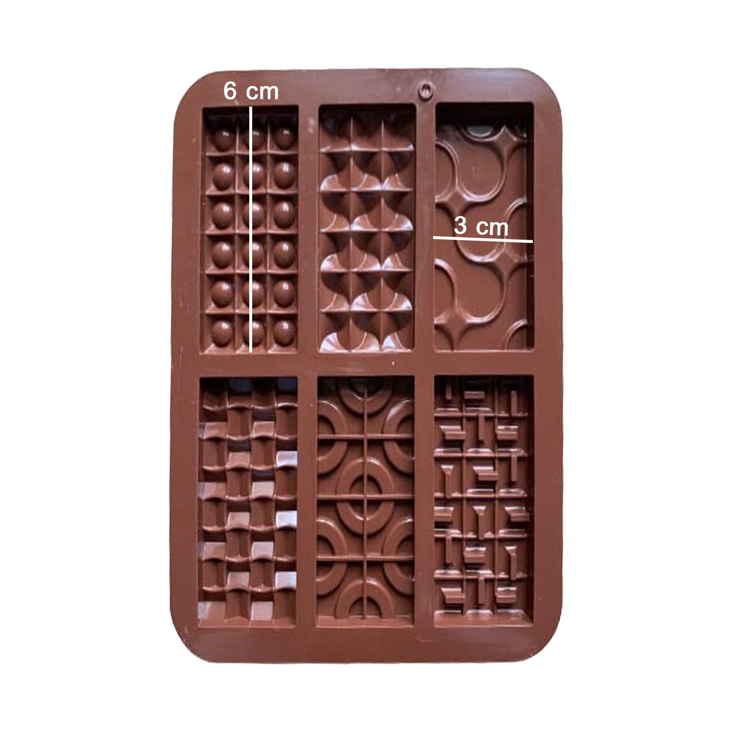 Donut & Multi Designs Mini Chocolate Bars Silicone Mold 6 Cavity
