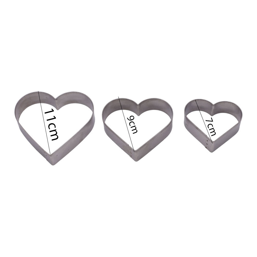 Stainless Steel Heart Cutter 3Pcs Set