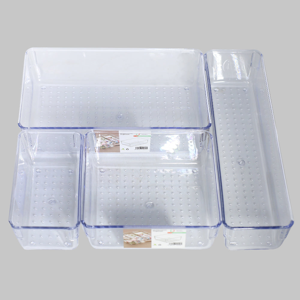 4-Piece Acrylic Cosmetics Organizer Set