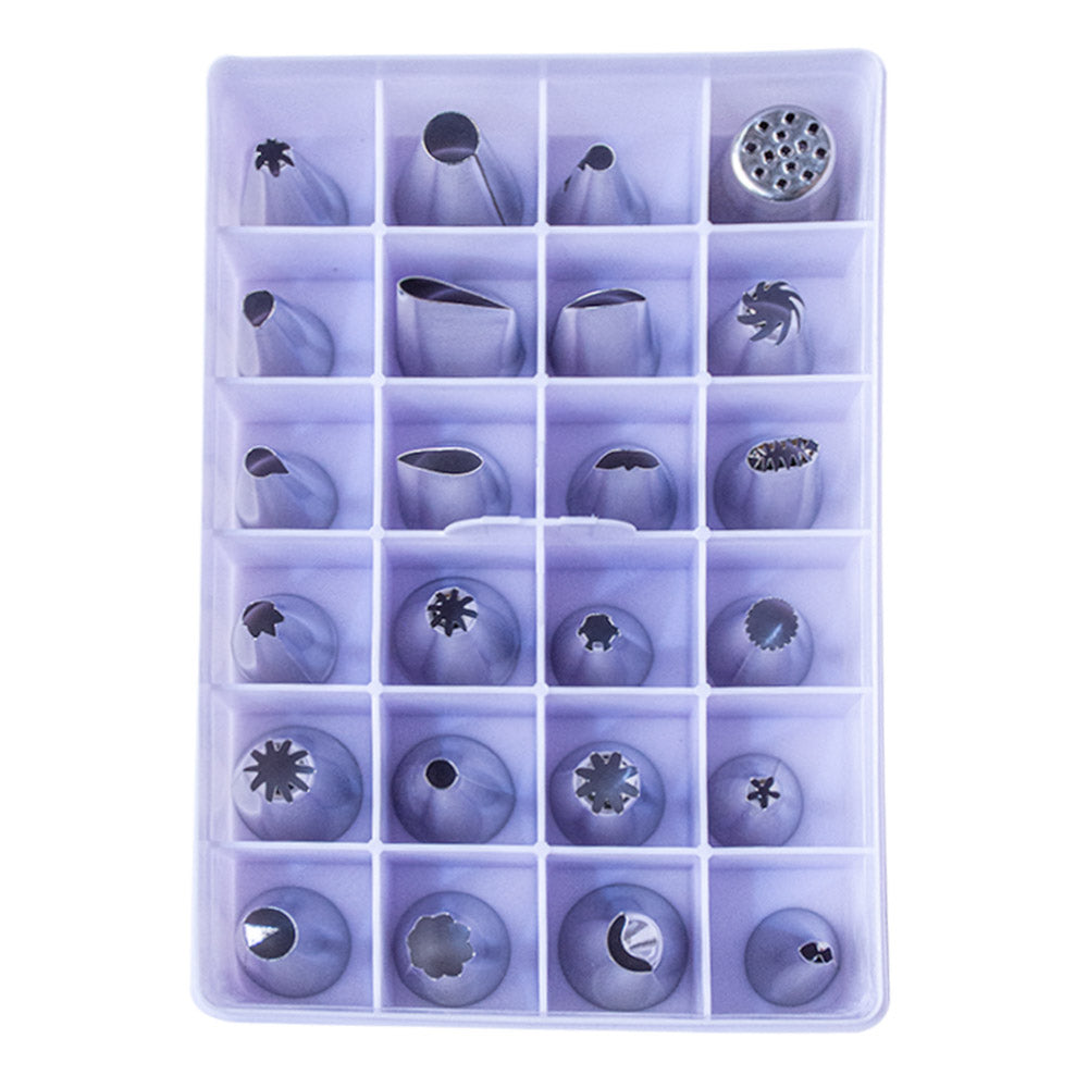 24Pcs Icing Nozzle Set Stainless Steel With Plastic Box