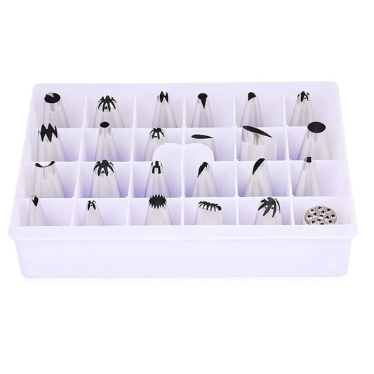 24Pcs Icing Nozzle Set Stainless Steel With Plastic Box