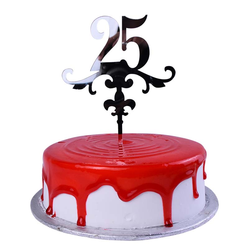 (25) Number Cake Topper Silver