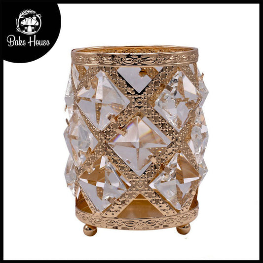 Decorative Rhinestones Makeup Storage Holder In Cross Diamond Design