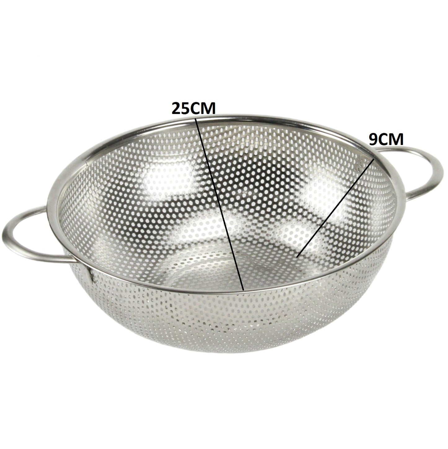 25CM Vegetable Strainer Bowl Stainless Steel with Handles
