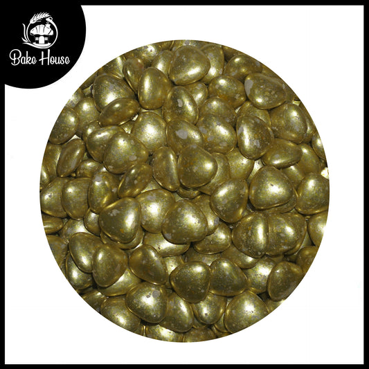 Bake House Metallic Gold Heart Edible Sprinkles