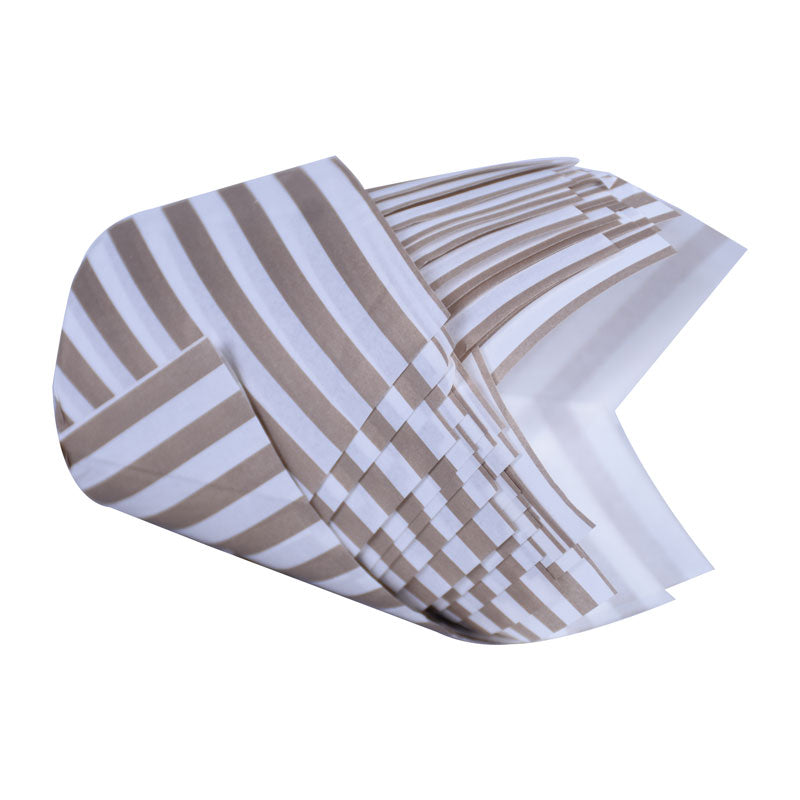 White Stripes Designed Tulip Cupcake Liner 50 Pcs Pack