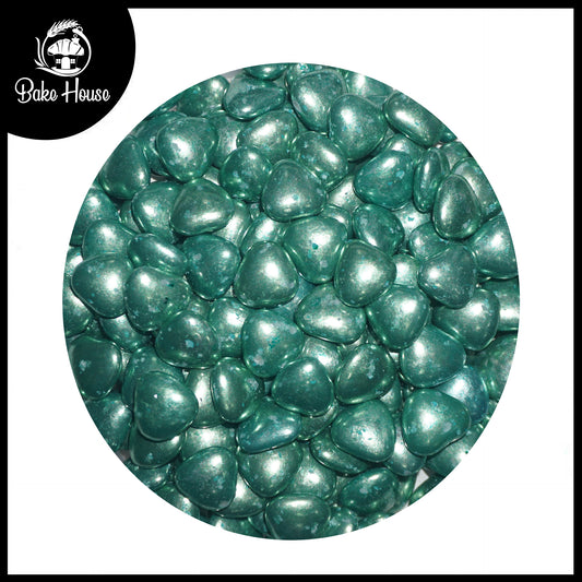Bake House Metallic Green Heart Edible Sprinkles