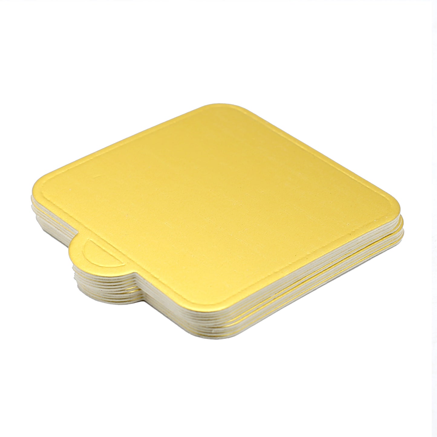 Square Shape Pastry Placer Board Golden 10Pcs Pack (Design 2)