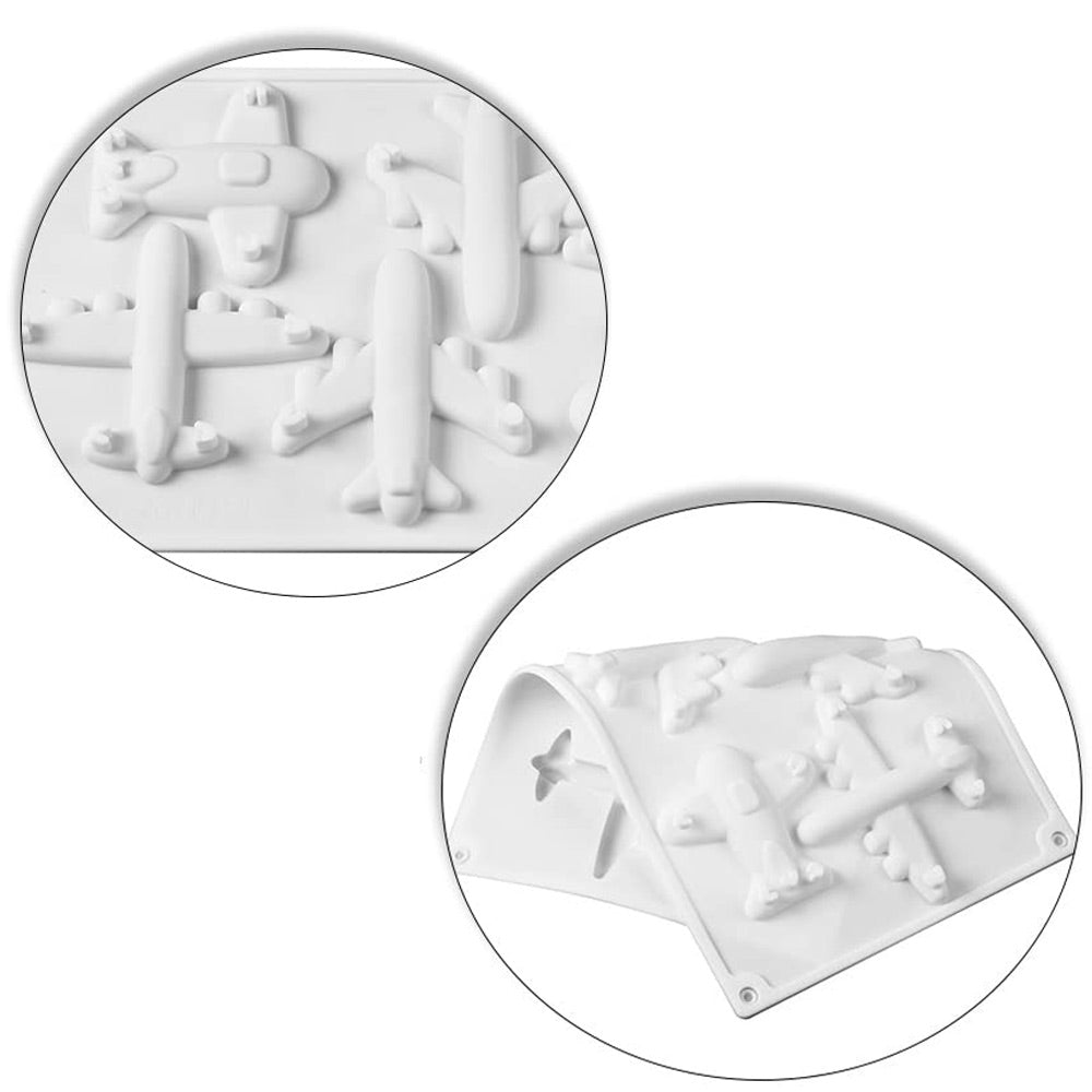 Airplane Shape Silicone Fondant And Chocolate Mold 6 Cavity