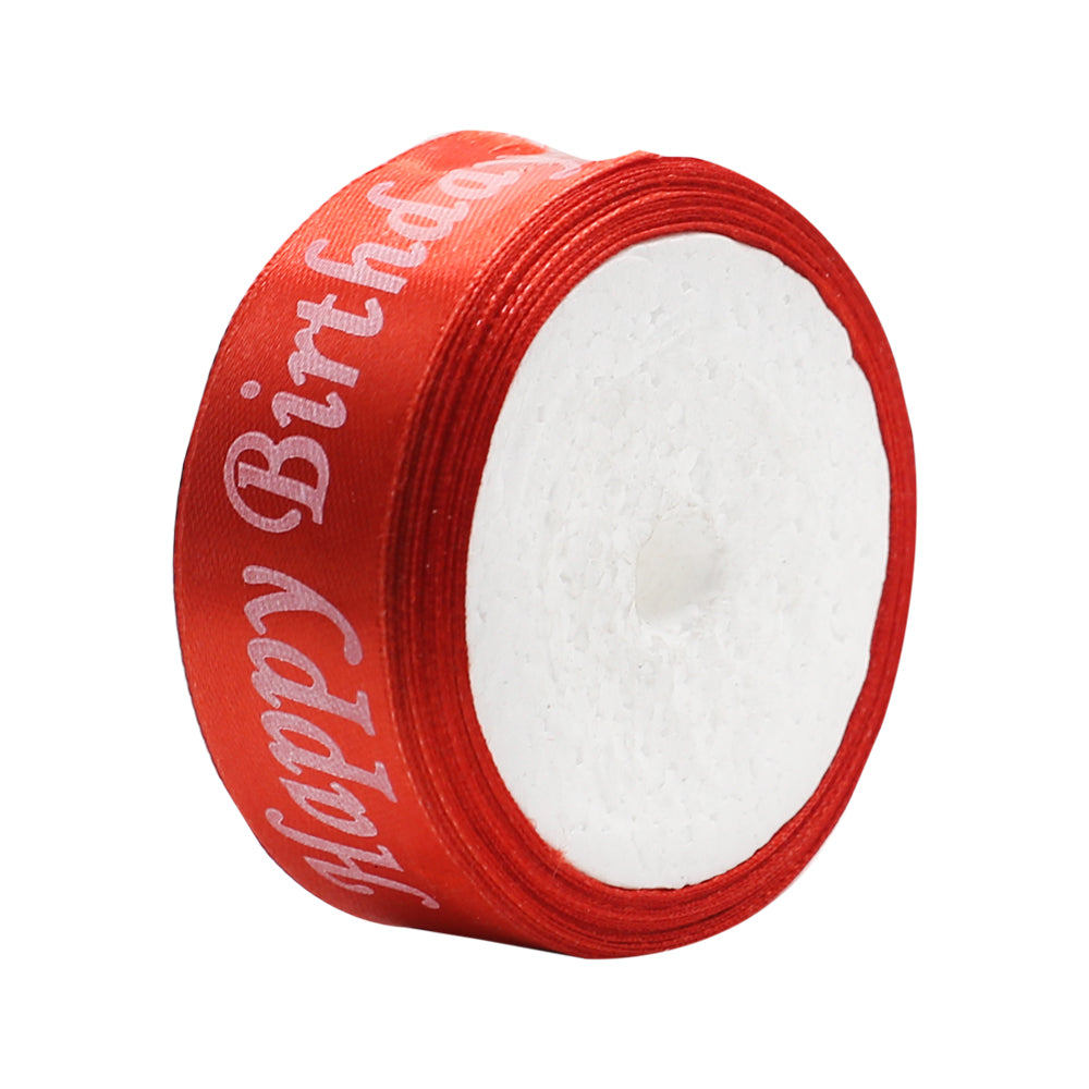 Happy Birthday Printed Ribbon Red