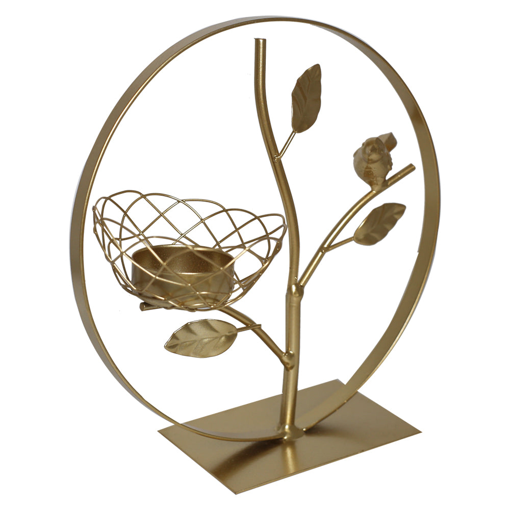Table Decorated Candle Holder With Bird