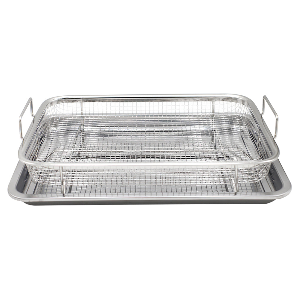 Home Oven Air Fryer Set 2Pcs (Silver)