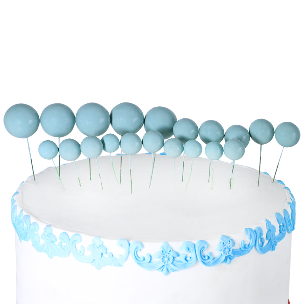 Artificial Teal green Faux Ball Topper 20Pcs Set
