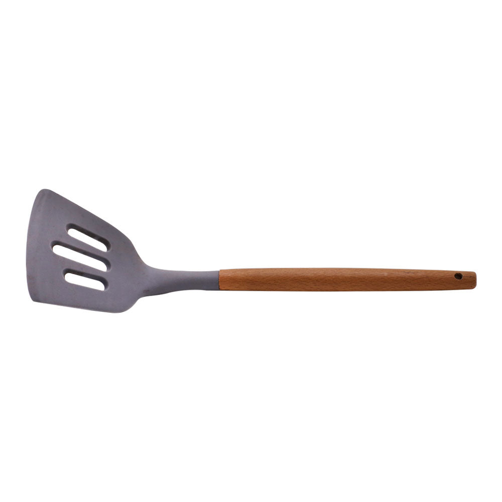 Silicone Slotted Spatula Turner With Wooden Handle