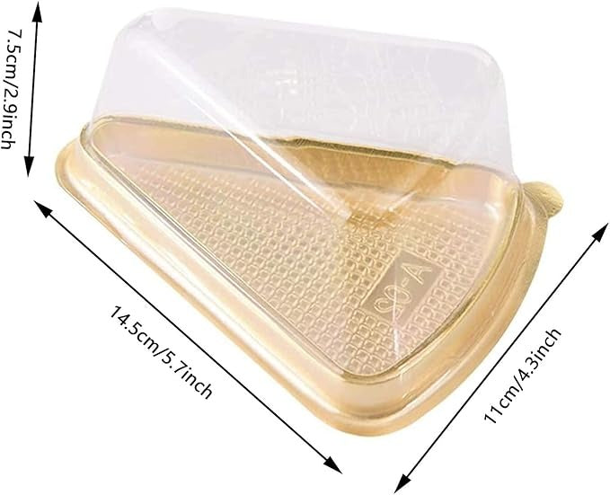 Golden Disposable Triangle Serving Cake Slice Box 5pcs Set (A05)