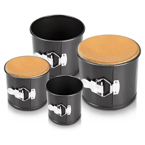 Round Springform Shape Heighted Non Stick Mold 4Pcs Set