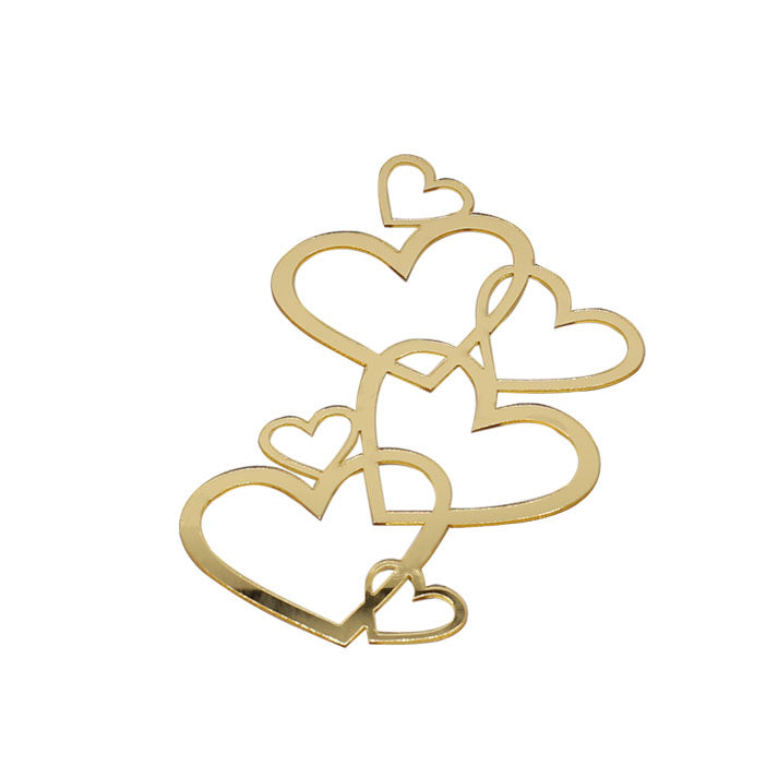 Heart Cake Topper Golden Large