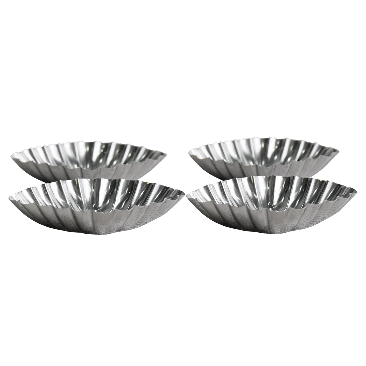 Mini Diamond Shaped Tart Pan Silver 4 Pcs Set 8.7cm