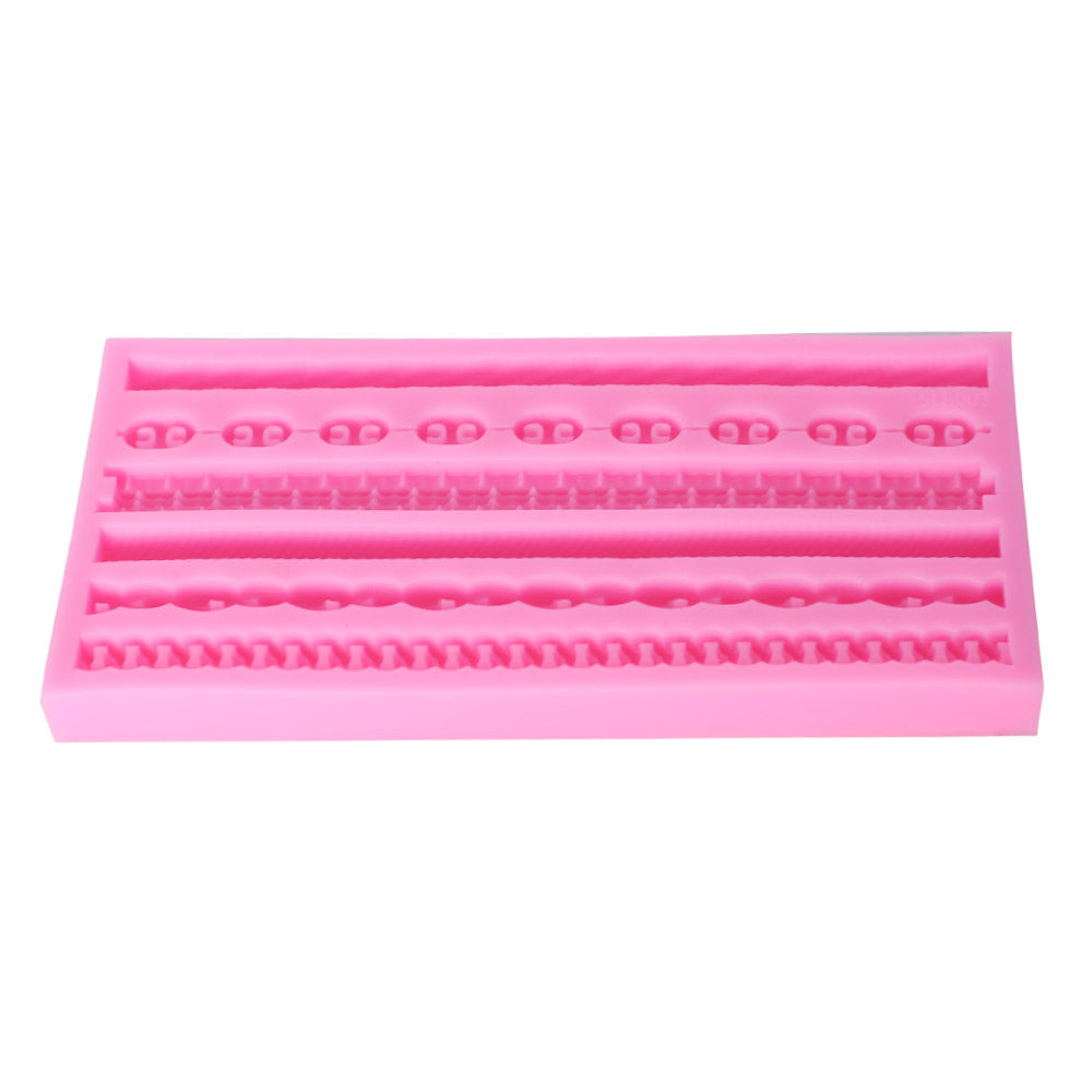 3D Knit Rope And Chain Silicone Fondant Mold 6 Cavity