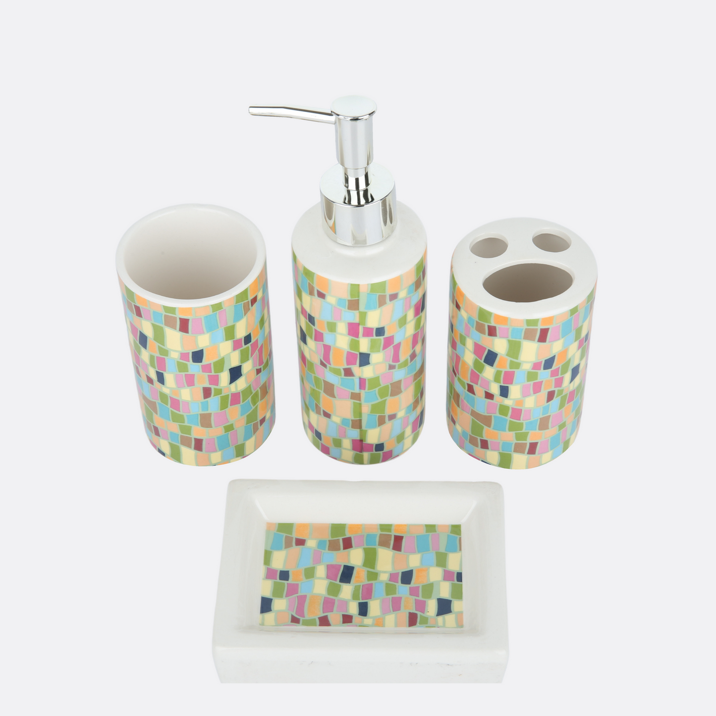 Irregular Bricks 4 Pcs Ceramic Bathroom Accessories Set