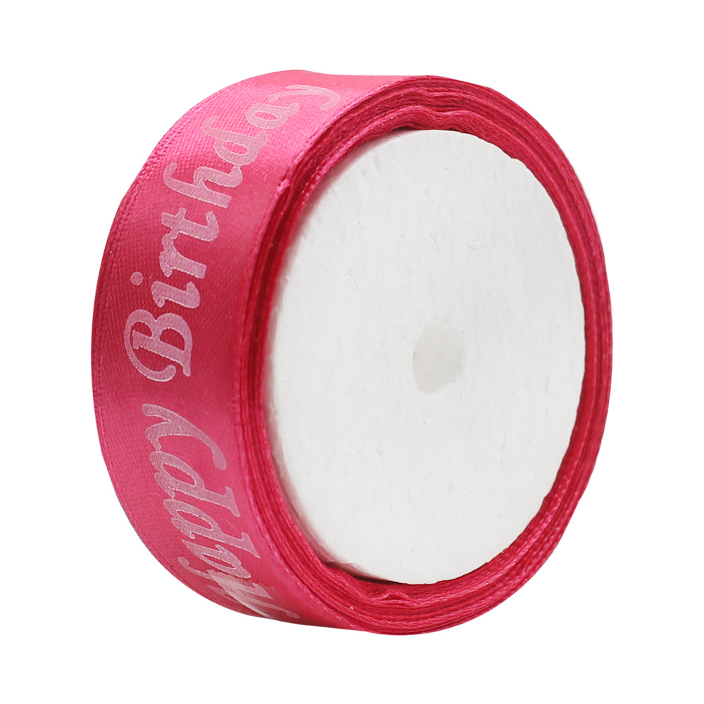 Happy Birthday Printed Ribbon Pink