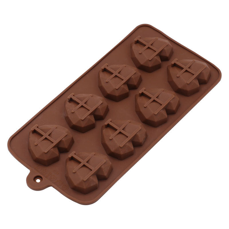 Diamond Heart Silicone Chocolate Mold 8 Cavity