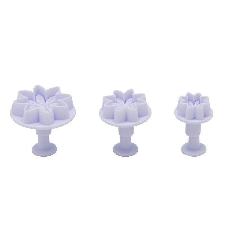 8 Petal Dotted Flower Plunger Cutter 3Pcs Set