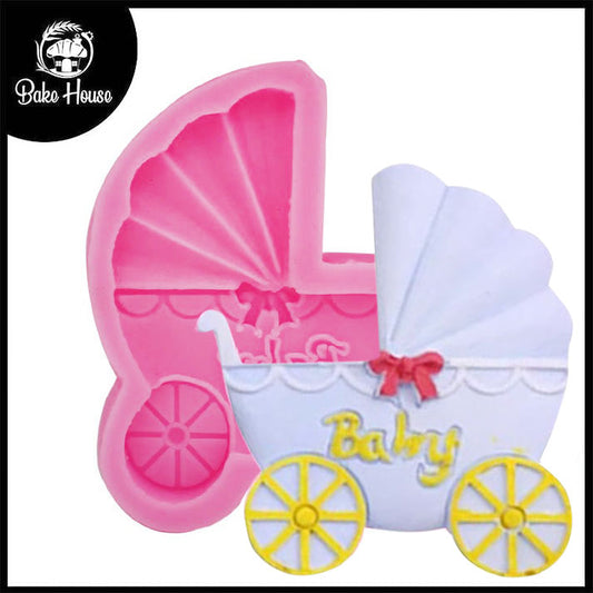 Cute Baby Stroller Silicone Fondant And Mold