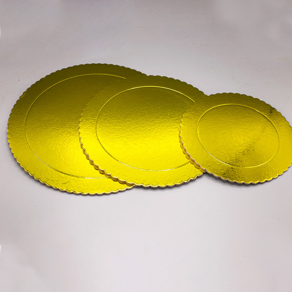 Round Cake Board Golden 3Pcs Set