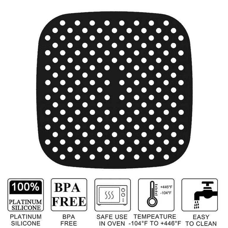 Silicone Square Air Fryer Mat 20 X 20cm