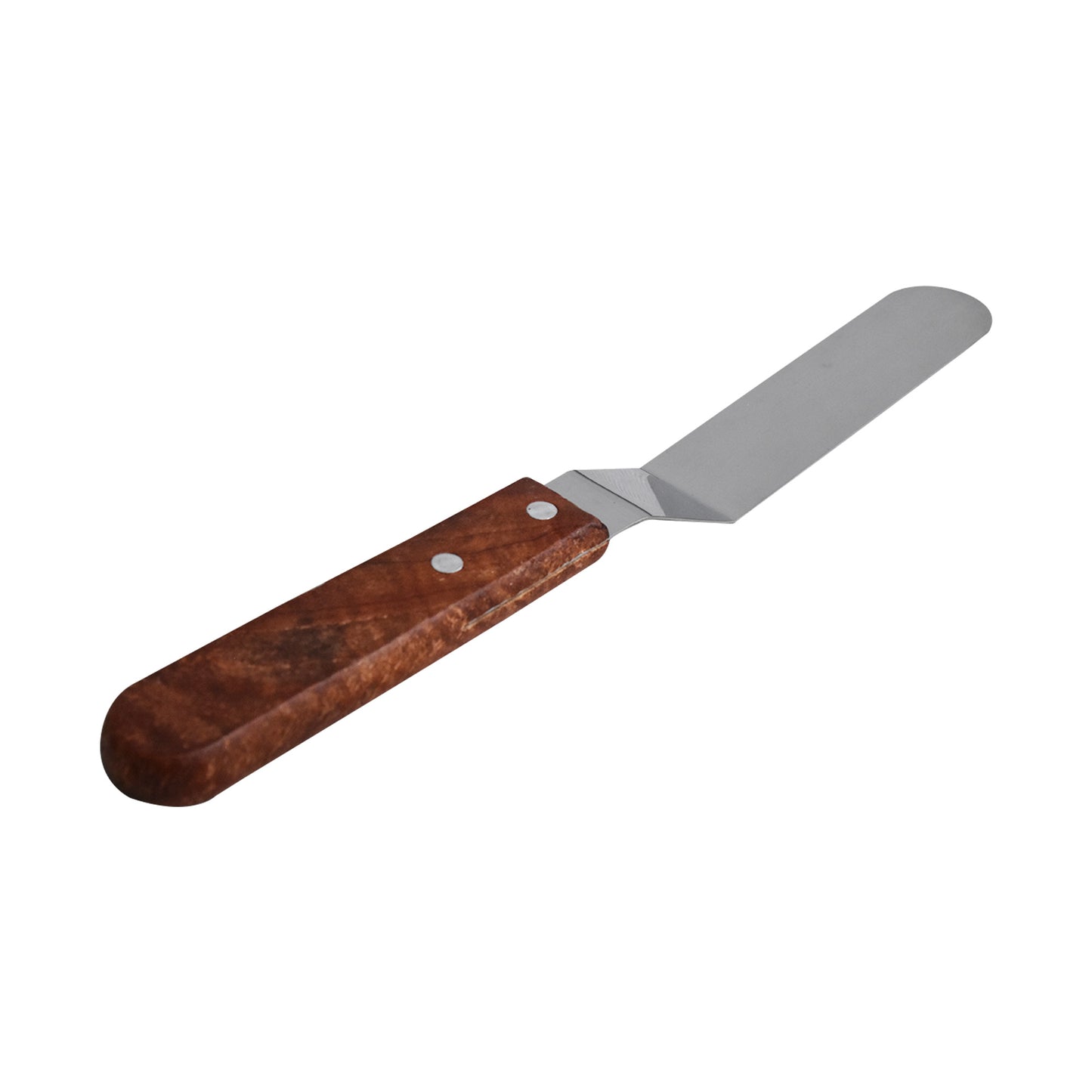Angled Spatula Knife Steel With Wood Handle Small