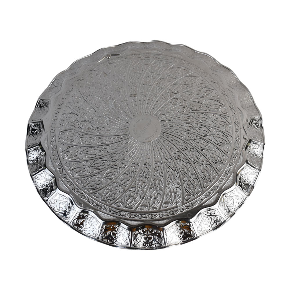Vintage Sena Turkish Brass Round Serving Tray