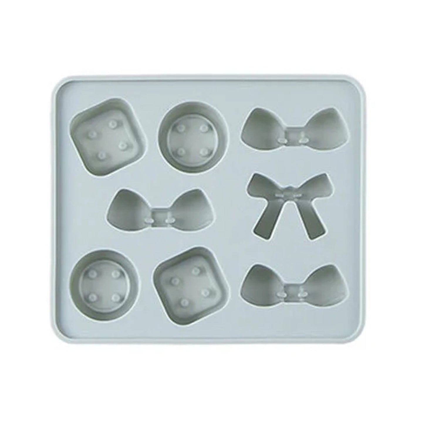 Bows & Buttons Silicone Fondant And Chocolate Mold 8 Cavity