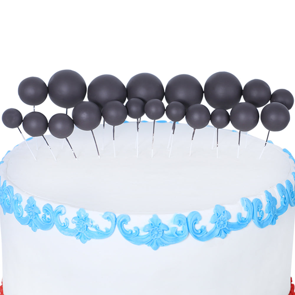 Artificial Matte Black Foam Ball Topper 20Pcs Set